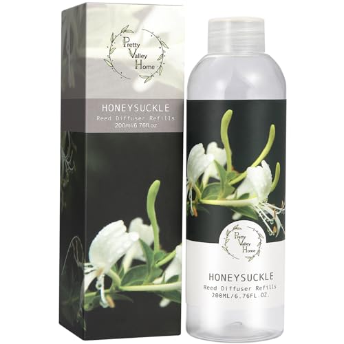 Reed Diffuser Refill Honeysuckle 6.76oz (200ml), Scented Oil for Reed Diffuser Home Fragrance for Bathroom, Bedroom, Office Decor - color: Honeysuckle