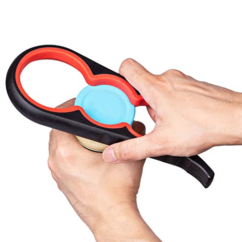 Bloss Jar Opener Bottle Opener for Seniors,Weak Hands and Arthritis,Black | Anti-Slip Rubber Strip Inside,Eight Sizes of Circular Openings,Cap and Bottle Great Kitchen Gadgets,Useful Gifts for Elderly - color: Black Red