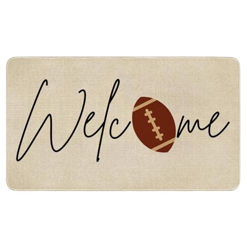 Fall Door Mat Outside,Football Welcome Mat for Front Door,Thanksgiving Autumn Indoor Outdoor Non-Slip Rugs,Fall Doormat for Farmhouse Home Porch Decorations 30" x 17" - color: Fall 2