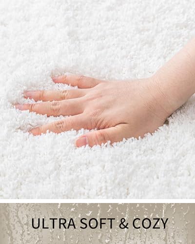 Toilet Rugs U-Shaped Mat 24x22, Contour Bathroom Mat - Ultra Soft & Absorbent Microfiber, Quick-Dry, Machine Washable with High Density Foam Latex Non Slip Backing, White - color: White, size: 24" X 22"(Toilet Rug)