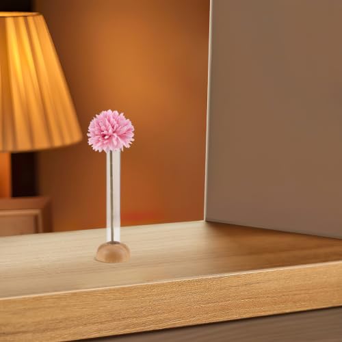 ORFOFE 2pcs Glass Propagation Vases with Wooden Stand for Indoor Plant Cutting, Modern Test Tube Hydroponic Plant Holders, Easy Cleaning Tabletop Containers for Home and Office Décor