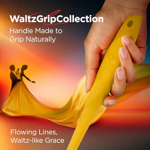 Kitchen Mama WaltzGrip Platinum Silicone Jar & Can Spatula Set, Yellow | Heat-Resistant, Dishwasher Safe, Ergonomic Grip, Perfect for Mixing and Scraping, Nonstick Cookware - color: Yellow