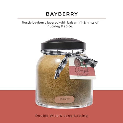 A Cheerful Giver - Bayberry - 34oz Papa Scented Candle Jar with Lid - Keepers of the Light - 155 Hours of Burn Time, Gift for Women, Green - size: 34 oz