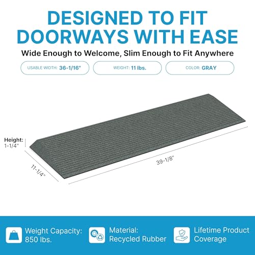 EZ-ACCESS Transitions Angled Entry MAT, Grey, 1.25-in - color: Grey, size: 1.25 Inches