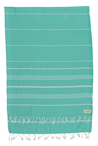 Bersuse Towels Anatolia XL Beach Blanket Throw Blanket Turkish Towel 100% Cotton Extra-Large Quick-Dry Lightweight Premium Peshtemal Towel - 61x82 Inches, Mint Green - color: Mint Green