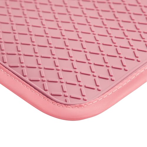 Ohocut Pink Checkered Pot Holder, Checkerboard Potholders for Kitchen, Silicone Pot Holders with Pocket for Kitchen Clearance 2 Pack Set, Hot Pads and Oven Mitts for Cooking Baking - color: Pink