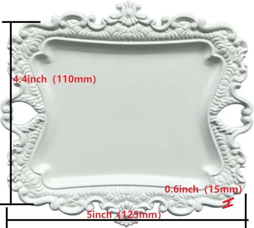 1 Pack Jewelry Dish White Jewelry Trays ideal for holding jewelry rings and small trinkets. - color: White, size: small:5"(125mm)*4.4"(110mm)*0.6"(15mm)