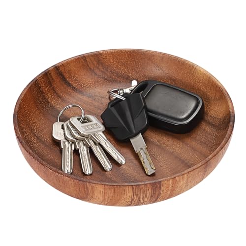 Small Keys Bowl for Entryway 6.3" Acacia Wood Decorative Bowl for Home Decor Decorative Serving Bowls for Coffee Table Nightstand Organizer - size: 6.3 Inches