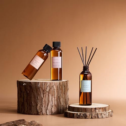 Reed Diffuser Refill Set, 10.2oz Scented Oil Refill 3 Pack, Sandalwood Rose, Cherry Blossom, Wild Mint & Eucalyptus, Long Lasting Oil Diffuser Refill with18 Sticks for Bathroom & Bedroom