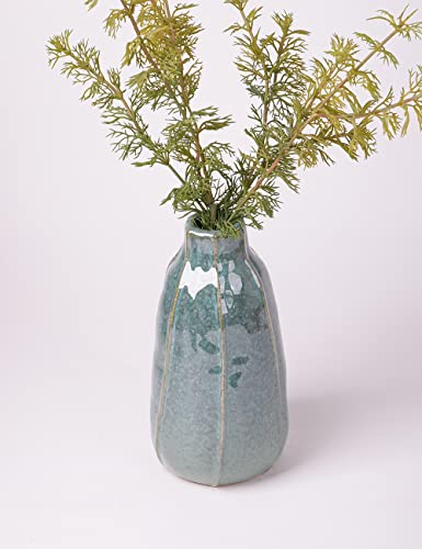 HAUCOZE Ceramic Flower Vase Decorative Sculpture Modern Home Decor 8.3 Inch | Ceramic Handmade Gift Table Centerpiece Ornament for Dried Fresh Flower Plants - size: Large