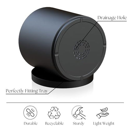 Giraffe Creation 14 Inch Cylinder Plant Pot, Modern Round Planter with Drainage Holes and Saucer, Durable Plastic Flower Pot for Indoor Outdoor Plants, Black - color: Black 14 Inch