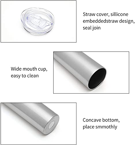 HASLE OUTFITTERS 20 oz Skinny Tumblers Bulk Set, Stainless Steel Insulated Slim Tumblers with Lids, Reusable Double Wall Travel Coffee Mugs, Durable Powder Coated Travel Water Cups(12) - color: Stainless Steel, size: 20 oz (12 Count)