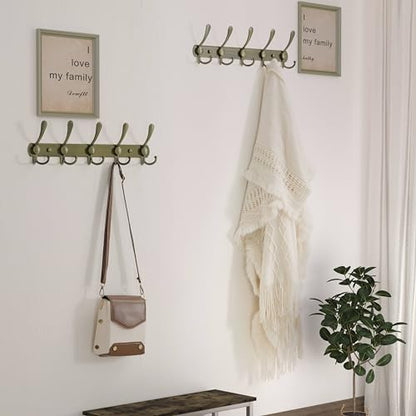 Coat Rack Wall Mounted - 5 Tri Hooks, Heavy Duty, Stainless Steel, Metal Coat Hook Rail for Coat Hat Towel Purse Robes Mudroom Bathroom Entryway,Bronze - color: Bronze, size: L=16" (1 Pcs)
