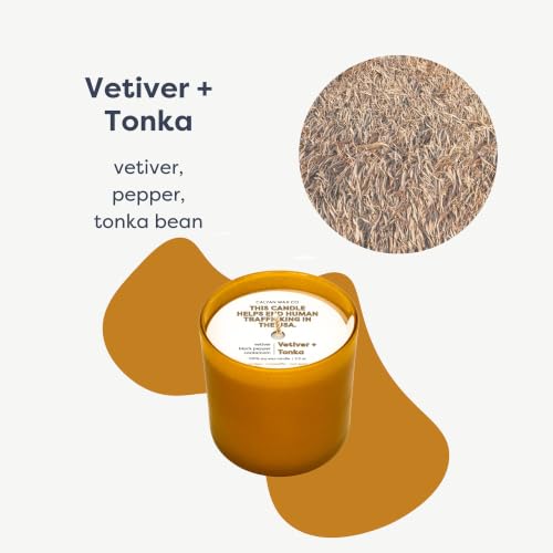Dignity Series Vetiver & Tonka Scented Candle - 35 Hour Burn | Made in the USA Luxury Clean Soy Wax Candles - Long Lasting Matte Gold Glass Jar Candle for Home - 1 Wick - 5.3oz - color: Vetiver + Tonka
