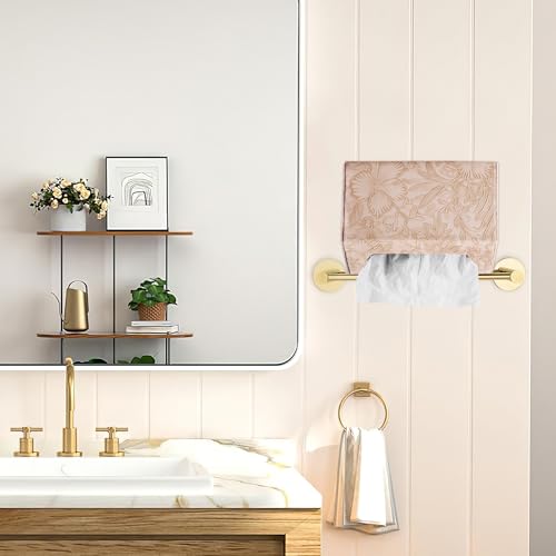 Hand Towels Box Cover,PU Leather Tissue Box Cover Holder Compatible with Kleenex Disposable Paper Hand Towels Suitable for Dining,Kitchen,Bathroom(1-Carved Light Brown) - color: 1-carved Light Brown2