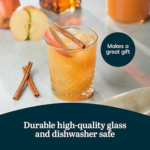 Libbey Carats Double Old Fashioned Glasses, 12 Oz Faceted Whiskey Drinking Glasses, Dishwasher Safe Rocks Glass Set for Spirits, Cocktails - color: Carats Rocks