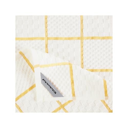 KITCHENAID Quilted Cotton Terry Cloth Oven Mitt, Pot Holder, Kitchen Towel 4-Pack Set, Heat Resistant, Silicone Grip, 16"x26", 7"x13" & 7"x10", Butter Yellow - color: Butter Yellow