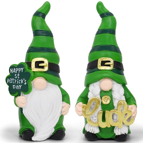 Uniboho St Patricks Day Decorations St Patricks Day Decor Gnomes Green Irish Leprechaun Figurine for St Patricks Day Decorations Indoor St. Patrick's Day Gifts