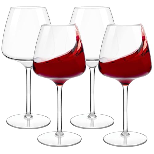 MICHLEY Floating Wine Glasses for Pool Unbreakable Tritan Plastic Red Wine Glasses with Stem Poolside Floating Cups 20.5 OZ, Dishwasher Safe, Set of 4 - color: Red Burgundy 20.5oz, size: 4 Count (Pack of 1)