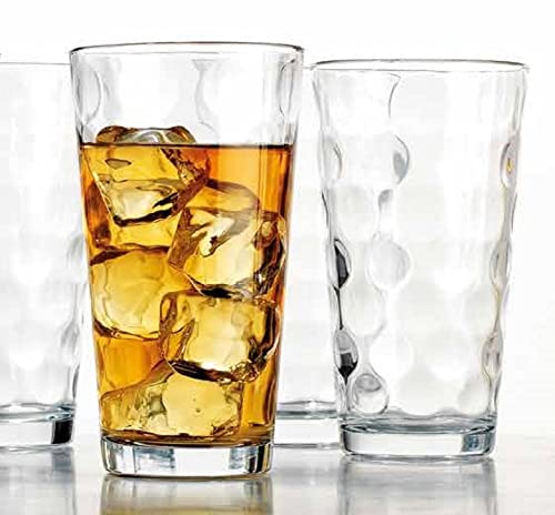 Highball Drinking Glasses Set of 10 Glass Cups by Home Essentials, 17 Oz. Glassware, for Water, Juice, Cocktails, Iced Tea