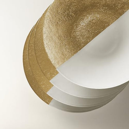 Gemini Salad Plate in White and Gold - Set of 4 - color: White