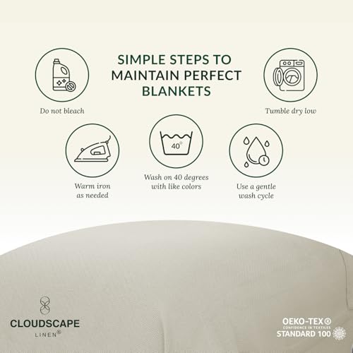 CSL Cotton Herringbone Throw Blanket, Cooling Summer Blankets, 50"x70", Fog - color: 06. Fog, size: Throw (50" x 70")