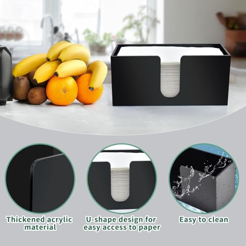 Paper Towel Holder Countertop, Black Acrylic Napkin Dispenser, 1 Pack | Multifold Paper Towel Dispenser for Z-Fold, C-Fold, MultiFold, Trifold; Bathroom, Toilet, Kitchen, Restaurant Countertop Use - color: Black