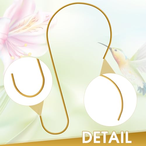 Hotop 6 Pieces Heavy Duty Big S Hooks Bird Feeder Rustproof Garden Stainless Steel Hook for Tree Branch, Kitchen, Bird House, Plants, Baskets, Lanterns and Bicycles (12 Inch,Gold) - color: Gold, size: 12 Inch