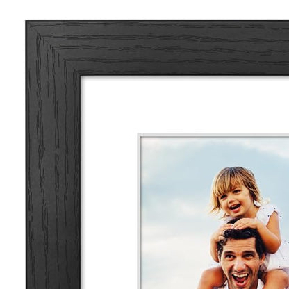 Americanflat 6x8 Picture Frame - Matted to 3x5 - Engineered Wood - Black | Shatter-resistant glass, wall or tabletop display with included easel, sawtooth hangers included - color: Black, size: 6x8