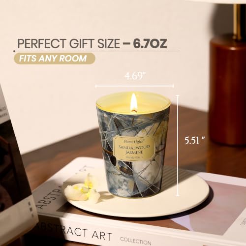 HomeLights Soy Wax Candles for Home Scented, 1-Wick Candles in Sandalwood Jasmine Scented, Industrial Chic Aromatherapy Candles Gift for Parties, Relaxing, 6.7oz - color: Sandalwood Jasmine