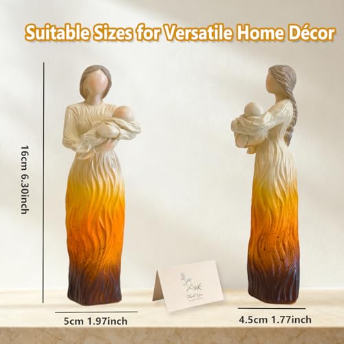 New Mom Baby Figurines Gifts, First Time Mom Gift, Sculpted Resin Hand-Painted Mother and Baby Child Figures Statues, Gifts for Mother Birthday Mother’s Day Christmas - color: Newest Joy