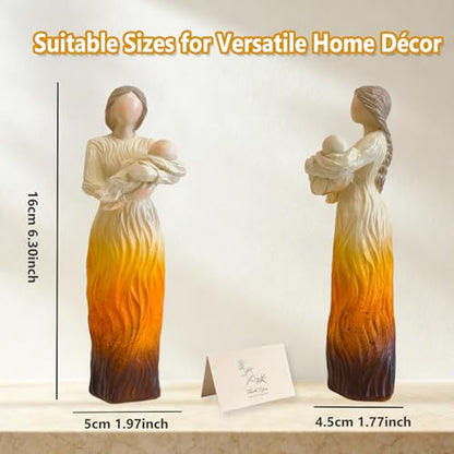New Mom Baby Figurines Gifts, First Time Mom Gift, Sculpted Resin Hand-Painted Mother and Baby Child Figures Statues, Gifts for Mother Birthday Mother’s Day Christmas - color: Newest Joy