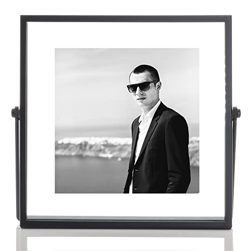 Lawrence Frames Metal Easel Float Picture Frame, 4x4, Black - color: Black, size: 4x4
