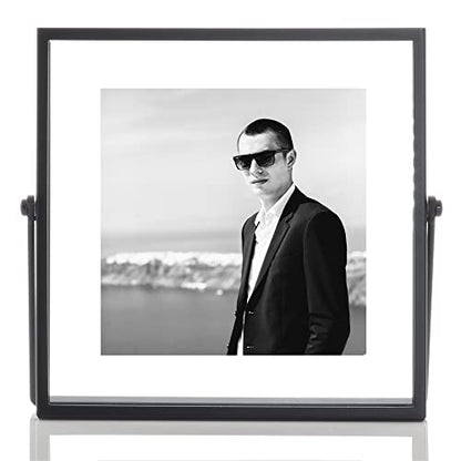 Lawrence Frames Metal Easel Float Picture Frame, 4x4, Black - color: Black, size: 4x4