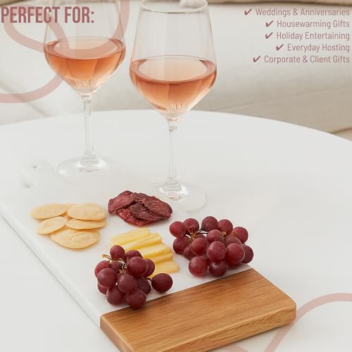 Personalized Charcuterie Boards Gift Set, Marble and Wood Cheese Board Set with Handle, Custom Cutting Board Charcuterie Board, Charcuterie Boards With Handle