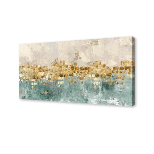 DZL Art A74698 brown And blue Abstract Painting Modern Decor Wall Art Tan color Canvas Gray Painting Contemporary Decor Abstract Canvas Living Room Art - color: Gold Canvas, size: 71"L x 36"W