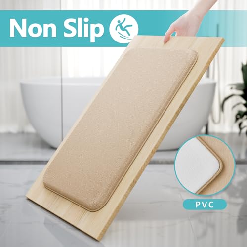 Beige Bath Mat Sets Extra Soft Memory Foam Bathroom Rugs 3 Piece Non Slip Absorbent & Dry Living Mat Sets Washable Bath Carpets with Toilet Rug,Bath Rugs for Bathroom,Tub,Shower,Kitchen,Bedroom - color: Beige