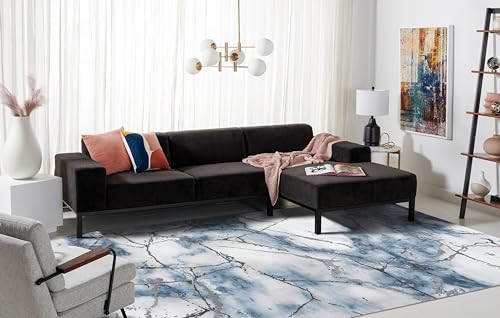 SAFAVIEH Craft Collection Accent Rug - 2' x 3', Grey & Blue, Contemporary Design, Stain Resistant, Ideal for High Traffic Areas in Hallway, Bathroom & Home Office (CFT877L-2) - color: Grey/Blue, size: 2' x 3' (Rectangular)