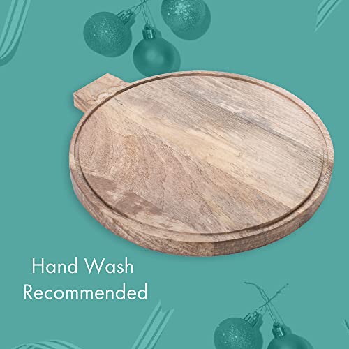 Mary Square Natural Brown Ornament 14.7 x 13.25 Mango Wood Christmas Cheese Cutting Board - style: Ornament