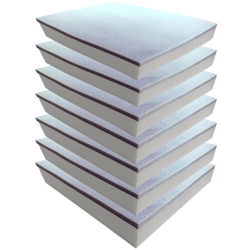 Foamma 2" x 24" x 24" 7-Pack Gel Memory Foam with High-Density Base, Cooling Pressure Relief, Cushion Filler for Couches and Chairs, Memory Foam Pad for Furniture Stuffing - color: Gel Memory Foam, size: 2" x 24" x 24", style: 7 Pack