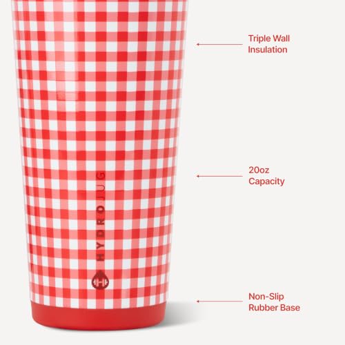 HydroJug Everyday Tumbler 20 oz, Ceramic-Lined Straw Cup, Summer Picnic - color: Summer Picnic, size: 20 Ounces