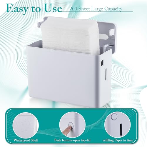 Paper Towel Dispenser Countertop,Non-Slip Base,White-S | Multifold Trifold Z-Fold Paper Towel Holder, Hand Towel Dispenser for Kitchen Bathroom Commercial,Single Sheet Dispensing - color: White-s
