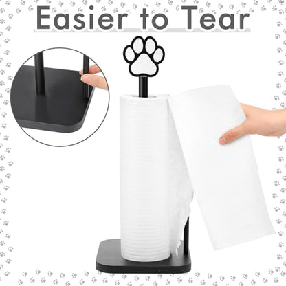 Leinuosen Dog's Paw Paper Towel Holder Farmhouse Dog's Paw Wooden Paper Towel Holder Black Funny Bathroom Countertop Accessories Kitchen Roll Stand Organizer Standing Apartment Decor Housewarming Gift - style: Dog Paws