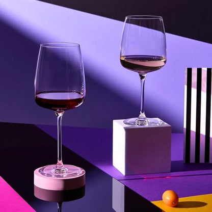 Krosno White Wine Glasses Set of 4, 16.2 oz, Modern Collection | Red Wine Glasses, Rosé, Cocktails, Aperol, Water, Glass, Lead-Free Crystal, Dishwasher Safe, Idea Reaglo - size: 16.2 Ounces
