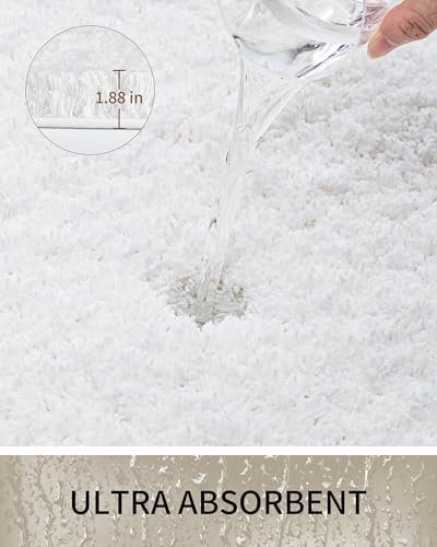 Toilet Rugs U-Shaped Mat 24x22, Contour Bathroom Mat - Ultra Soft & Absorbent Microfiber, Quick-Dry, Machine Washable with High Density Foam Latex Non Slip Backing, White - color: White, size: 24" X 22"(Toilet Rug)