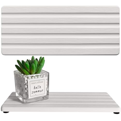 Diatomite Soap Dish Holder Water Absorbing Stone Tray Bathroom Countertop | 2PCS,11" x 4.7", Fast Drying, Kitchen Sink Organizer, Vanity Tray, Diatomaceous Earth Coaster, Sponge Holder, Sink Caddy - color: White, size: 11" x 4.7" (28 x 12cm)