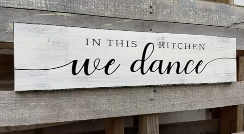 in This Kitchen We Dance Sign, Rustic Farmhouse Wood Wall Hanging Kitchen Plaque Decorations, Kitchen Sign Decor for Dinning Room (Dance) 4x16 Inch - color: A9, size: 4 X 16 in