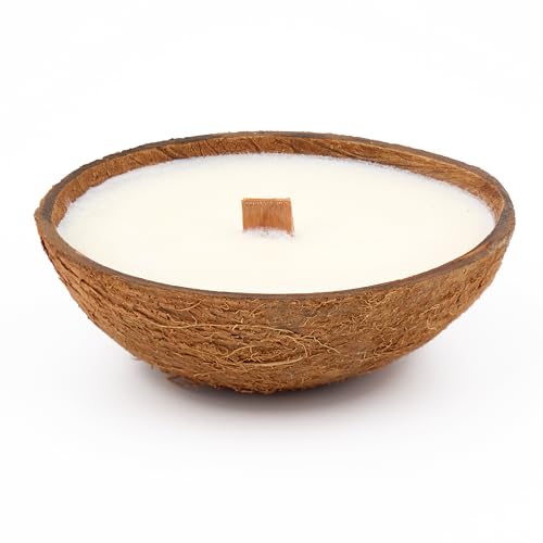 – Scented Candles Clearance | Coconut Shell Soy Wax Candle with Wooden Wick | Candles for Home Décor | Gift Idea for Women (1, Coconut)