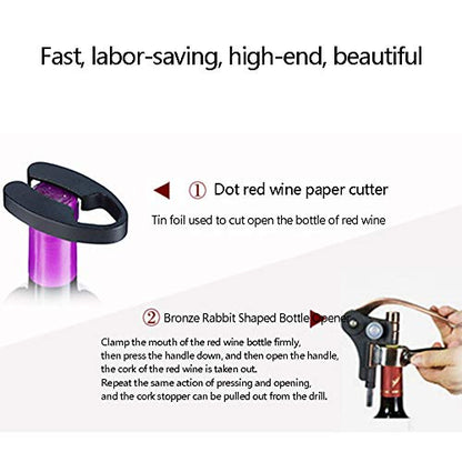 Zinc Alloy Rabbit Type Wine Bottle Opener, Manual Wine Bottle Opener Gift Box Set, Convenient And Durable, Multifunctional Portable Bottle Opener (Set of 2)