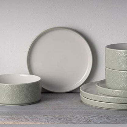 Noritake ColorTex Stone Sage Set of 4 Stax Salad Plates, 7-1/2"